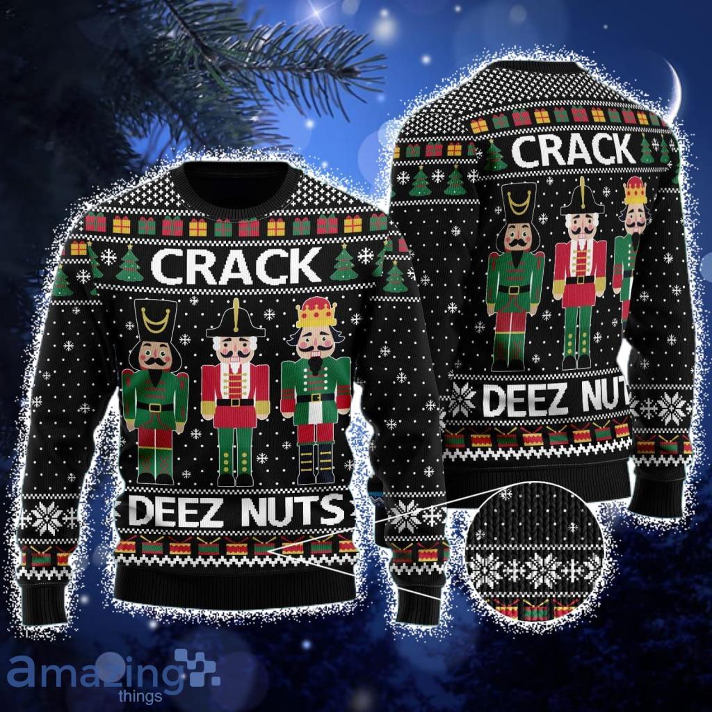 Crack Deez Nuts Nutcracker Ugly Christmas Sweater For Men And Women Product Photo 1