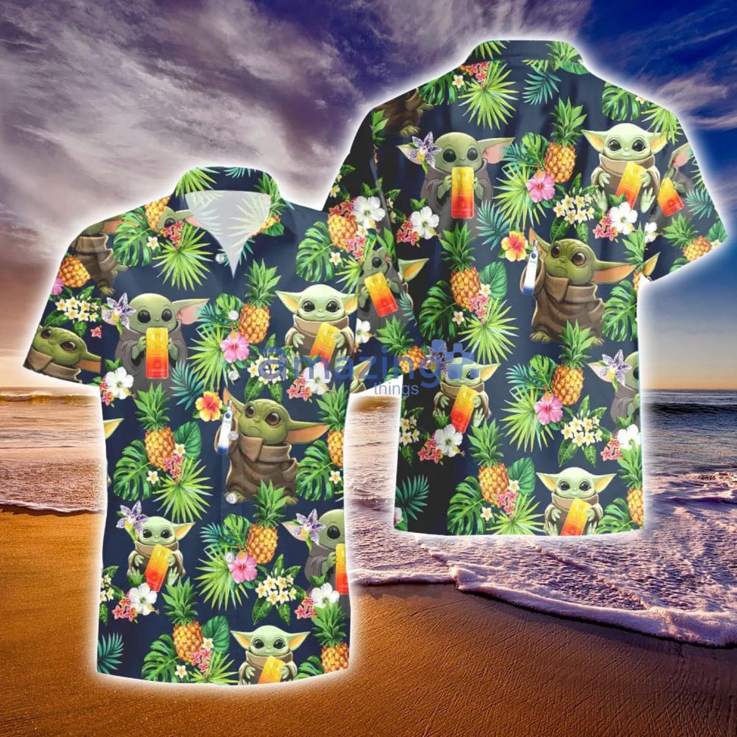 CÎROC Vodka Baby Yoda Pineapple Tropical Hawaiian Shirt And Shorts Aloha Summer Gift For Men And Women image CÎROC Vodka Baby Yoda Pineapple Tropical Hawaiian Shirt And Shorts Aloha Summer Gift For Men And Women Product Photo 2