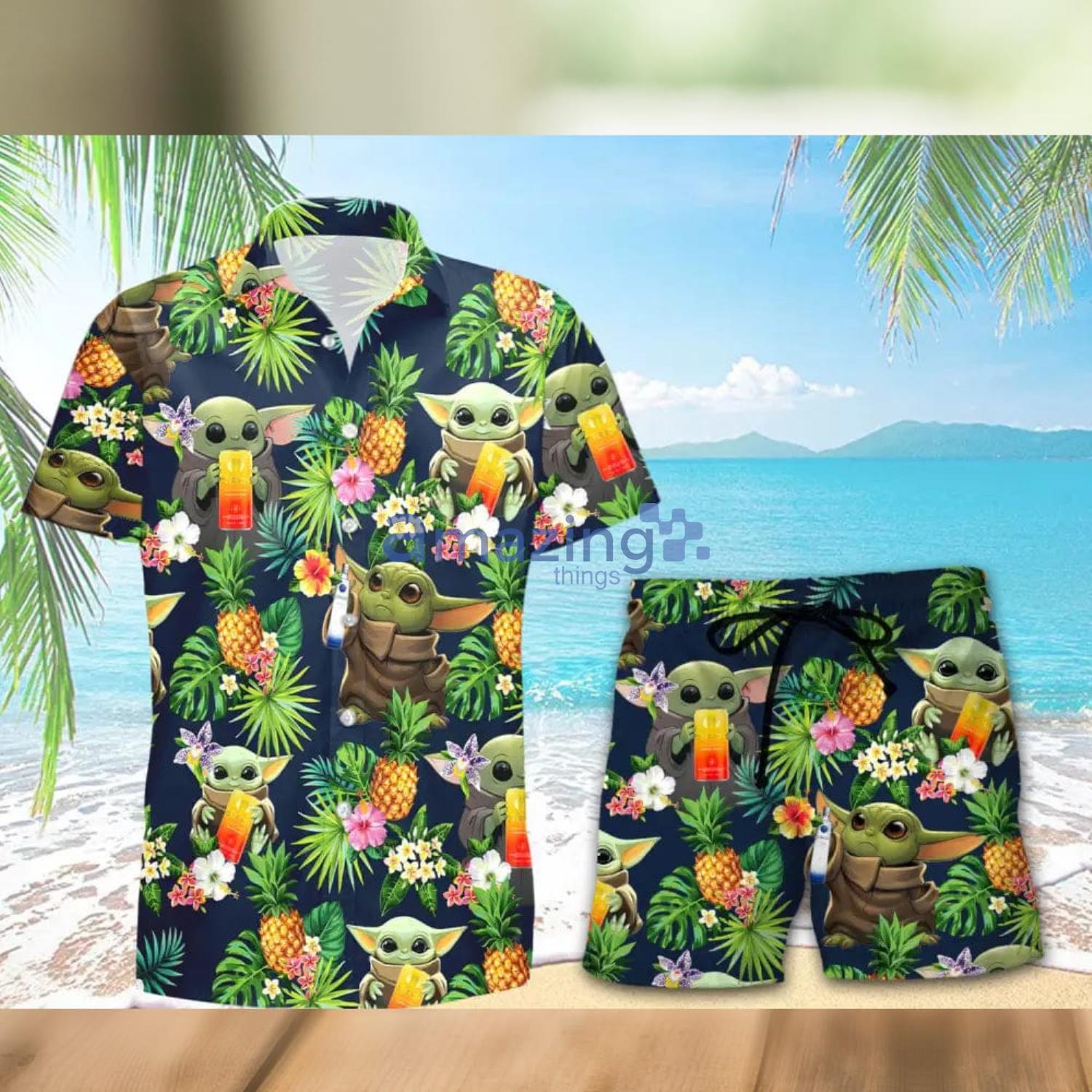 CÎROC Vodka Baby Yoda Pineapple Tropical Hawaiian Shirt And Shorts Aloha Summer Gift For Men And Women Product Photo 1 CÎROC Vodka Baby Yoda Pineapple Tropical Hawaiian Shirt And Shorts Aloha Summer Gift For Men And Women Product Photo 1
