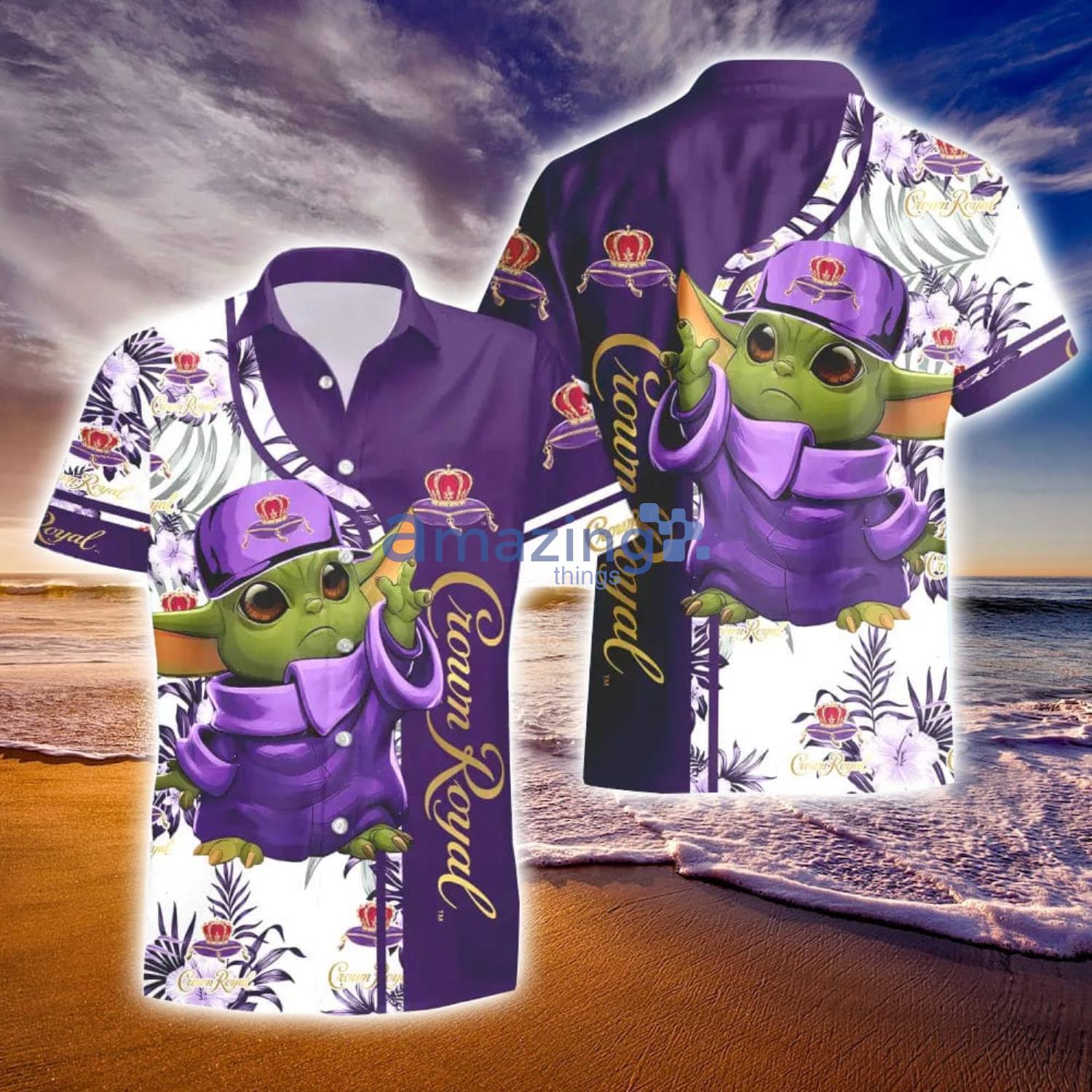 Crown Royal Baby Yoda Hawaiian Shirt And Shorts Gift Hawaiian Tropical  Beach - Banantees