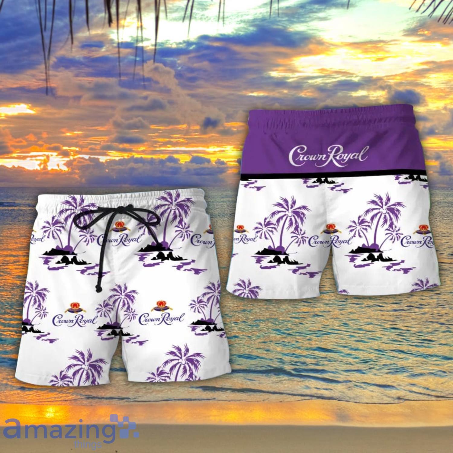 Crown Royal Summer Beach Coconut Pattern Hawaiian Shirt And Shorts Men And Women Gift Product Photo 1