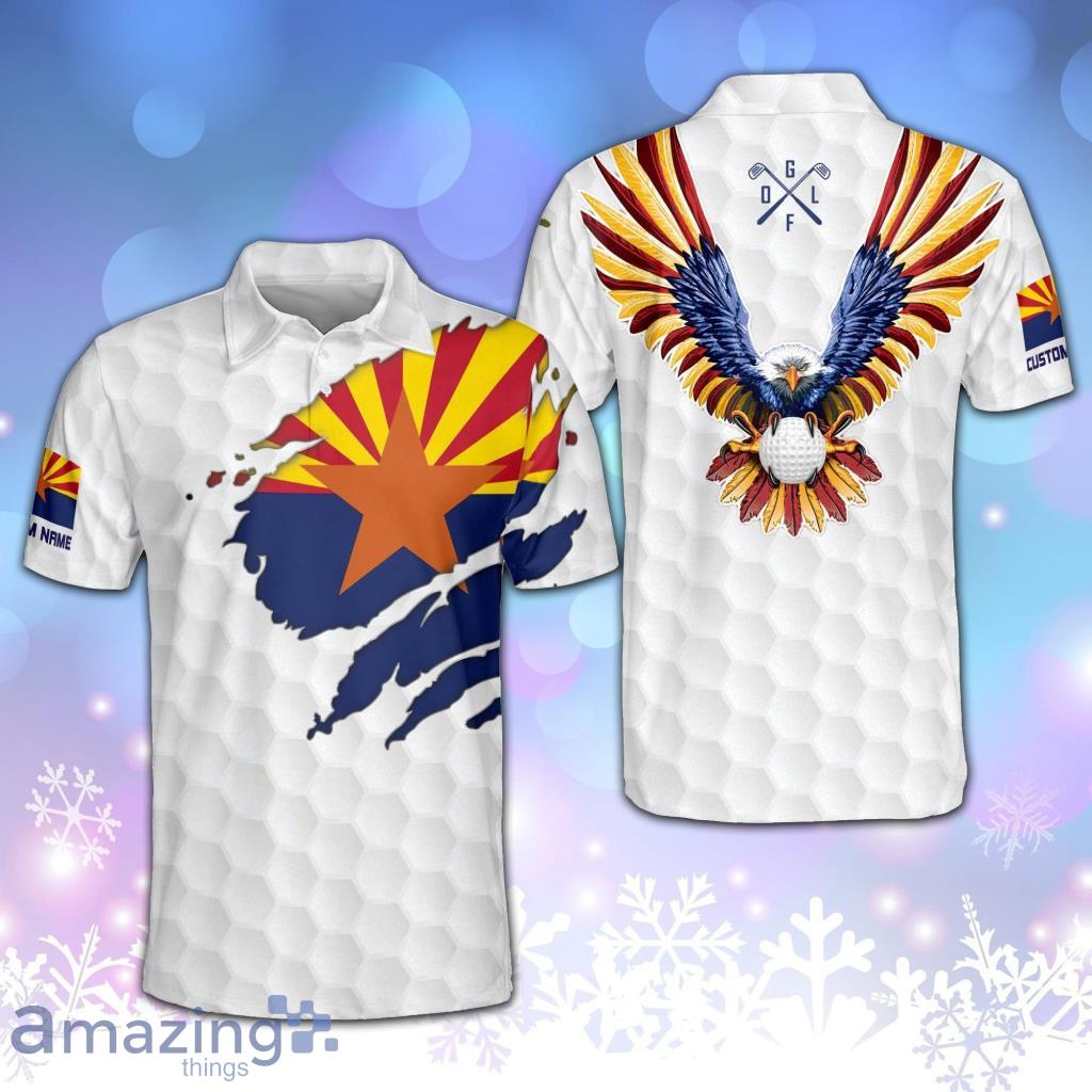Custom Crazy Texas Flag Arizona Golf Polo Shirt Product Photo 1
