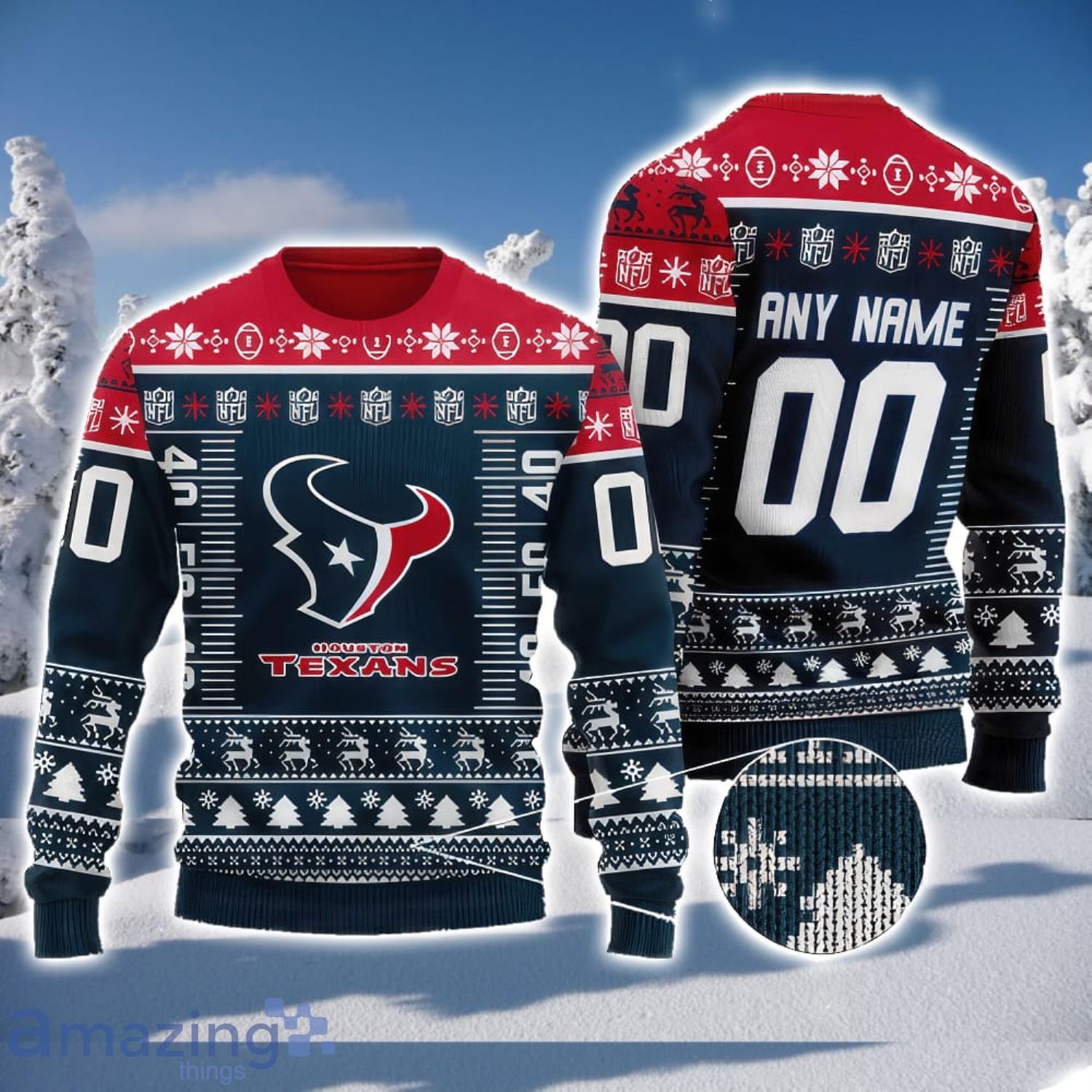 NFL Houston Texans Custom Name And Number Christmas Gift For Fans