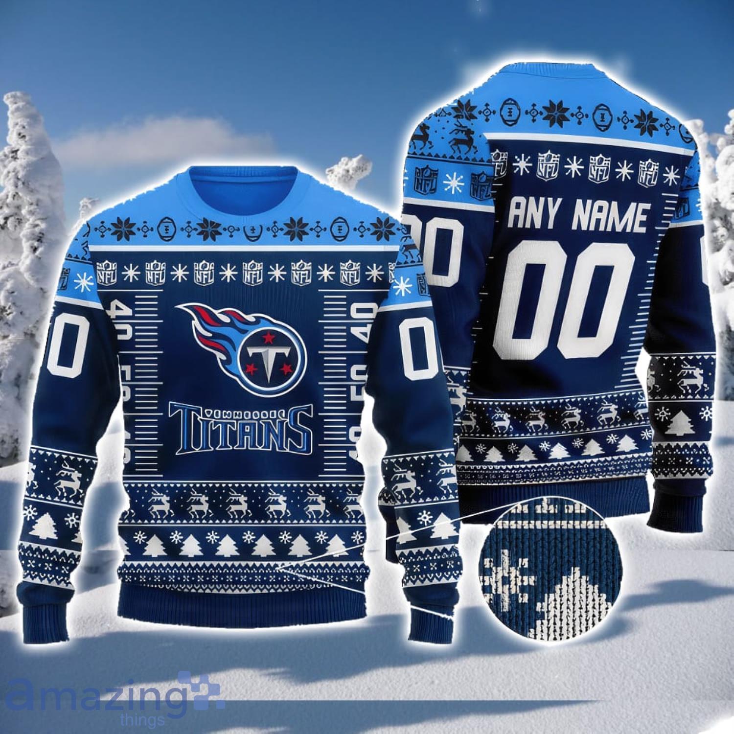 Custom Name And Number NFL Tennessee Titans Team Ugly Christmas Sweater  Christmas Gift