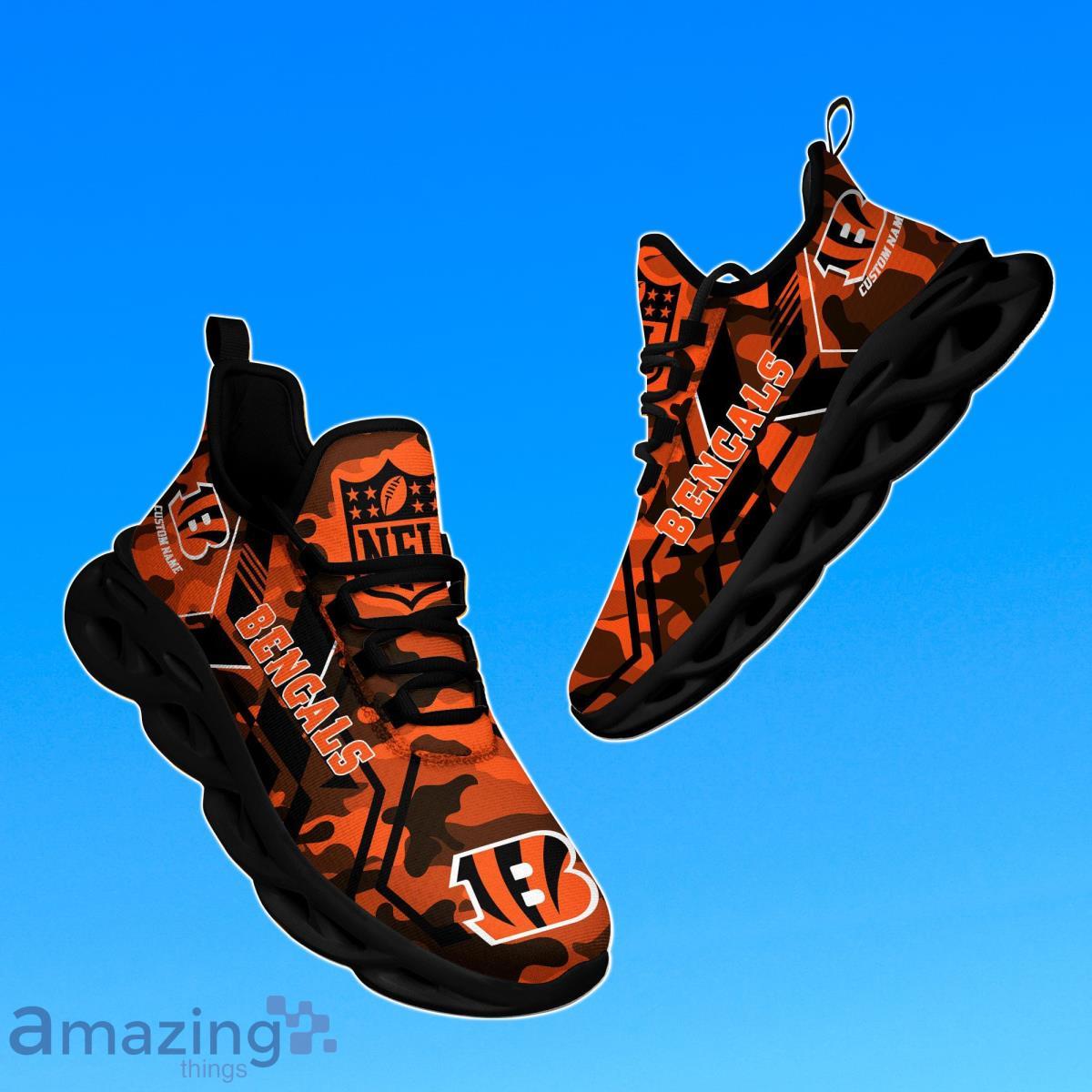 Cincinnati Bengals Custom Name 2023 NFL Max Soul Shoes For Men And