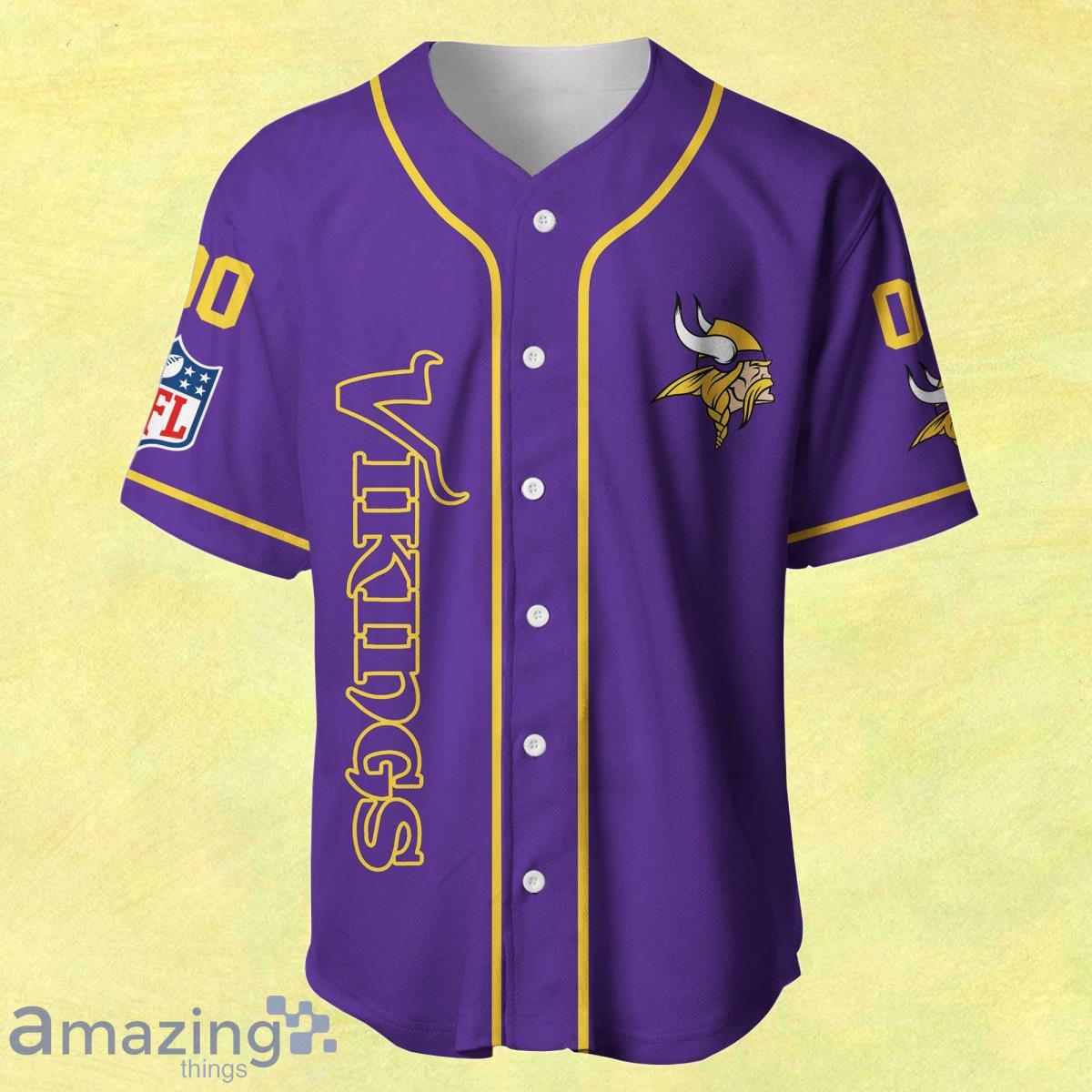 Custom Name Minnesota Vikings Baseball Jersey Shirt Unique Gift