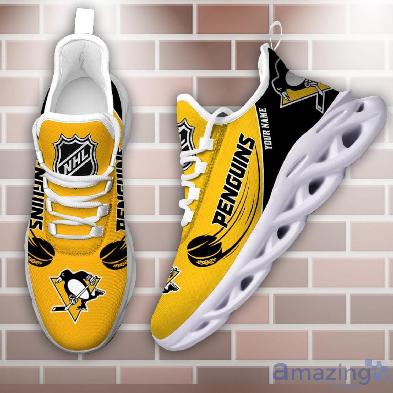 Custom Name NHL Pittsburgh Penguins Personalized Name Max Soul Shoes Trending Sport Gift Sneakers image Custom Name NHL Pittsburgh Penguins Personalized Name Max Soul Shoes Trending Sport Gift Sneakers Product Photo 4