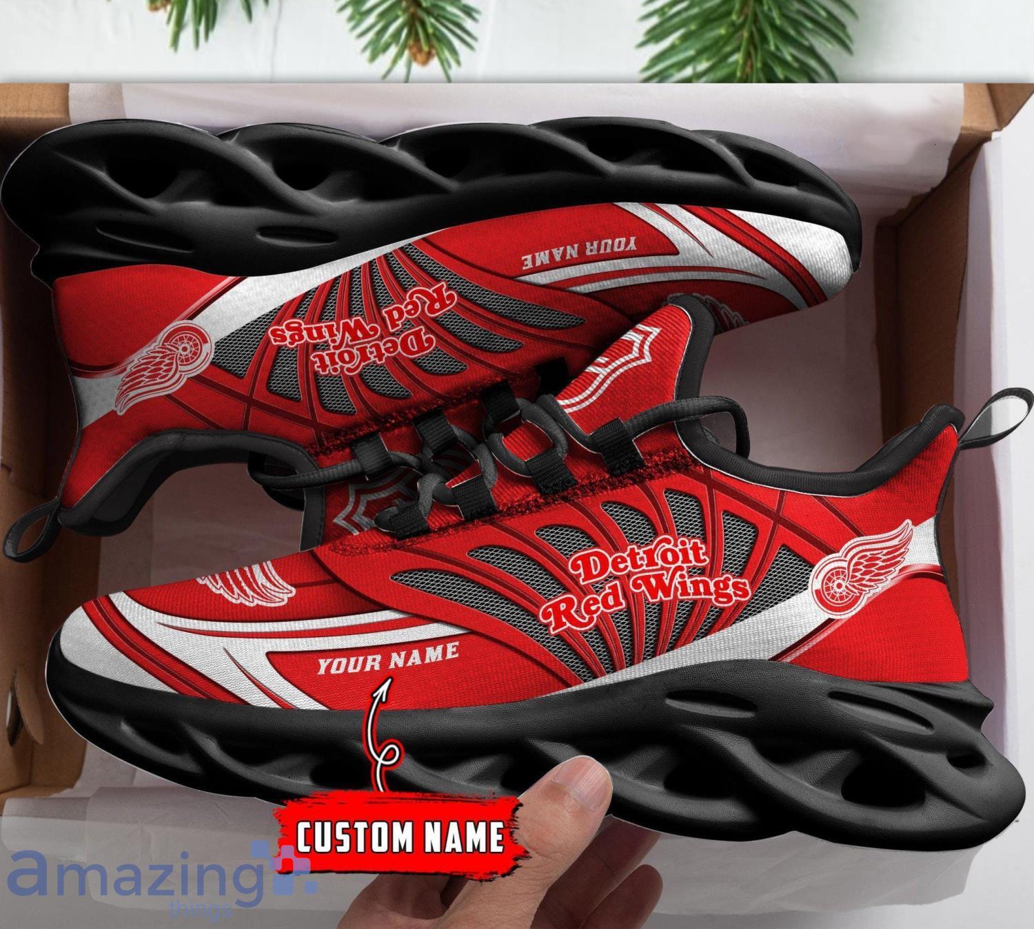 Custom Name Shoes Detroit Red Wings Max Soul Sneakers Men And Women Sport Shoes image Custom Name Shoes Detroit Red Wings Max Soul Sneakers Men And Women Sport Shoes Product Photo 2