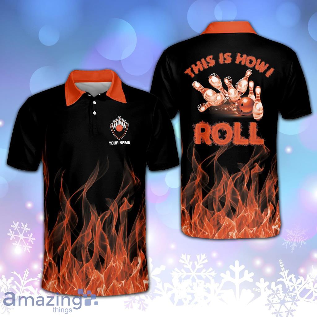 Custom Fire Bowling Shirt for Women Flame Bowling Jersey with Name