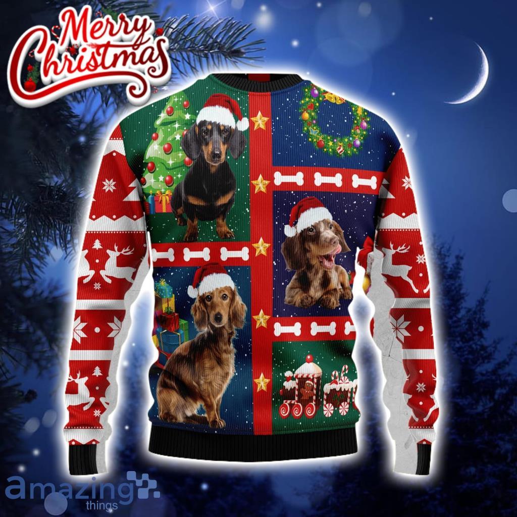 Cute Dachshund Christmas Ugly Christmas Sweater 3D Gift Christmas Funny Product Photo 1 Cute Dachshund Christmas Ugly Christmas Sweater 3D Gift Christmas Funny Product Photo 1