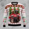 Dachshund Red Truck Ugly Sweater For Christmas