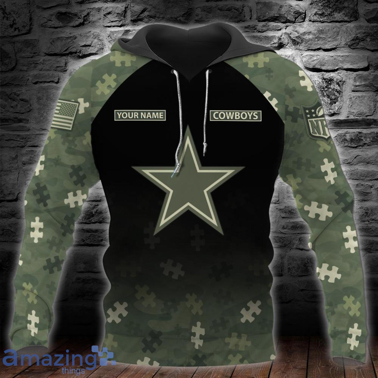 Dallas cowboys camo style all over print hoodie