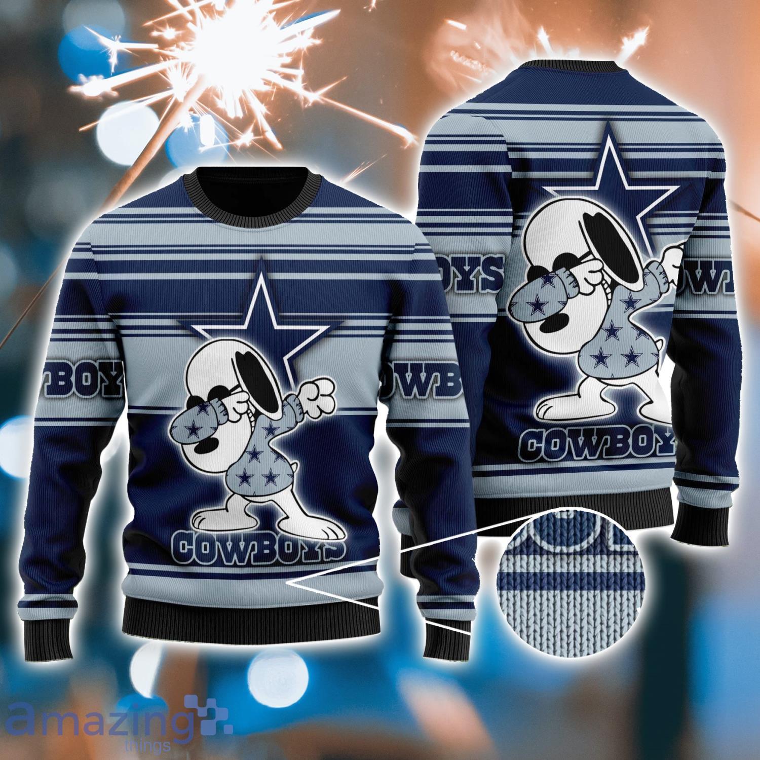 Dallas Cowboys Dabbing Snoopy Christmas Ugly Sweater For Fans Product Photo 1