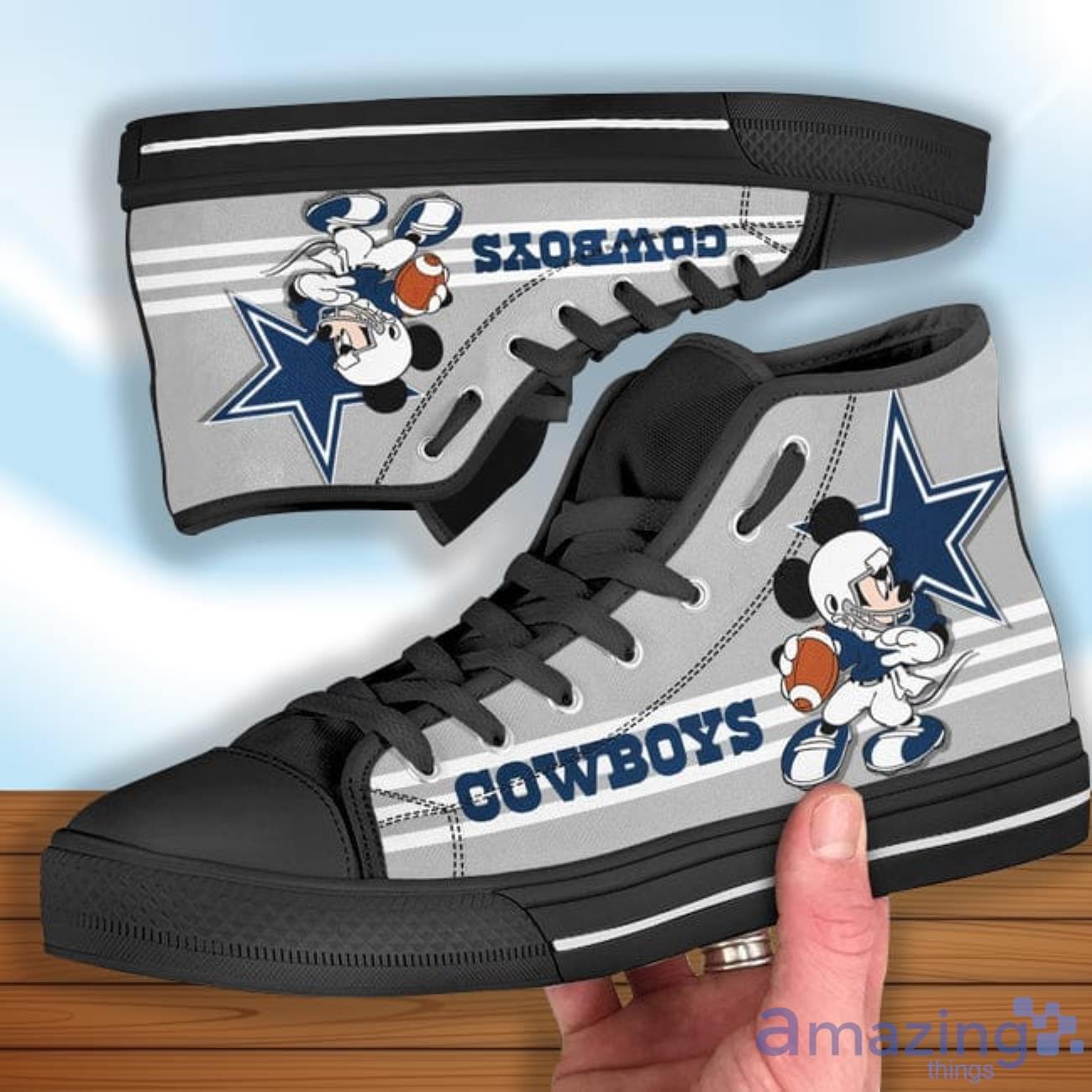 Dallas Cowboys High Top Shoes Style Sneakers For Fans