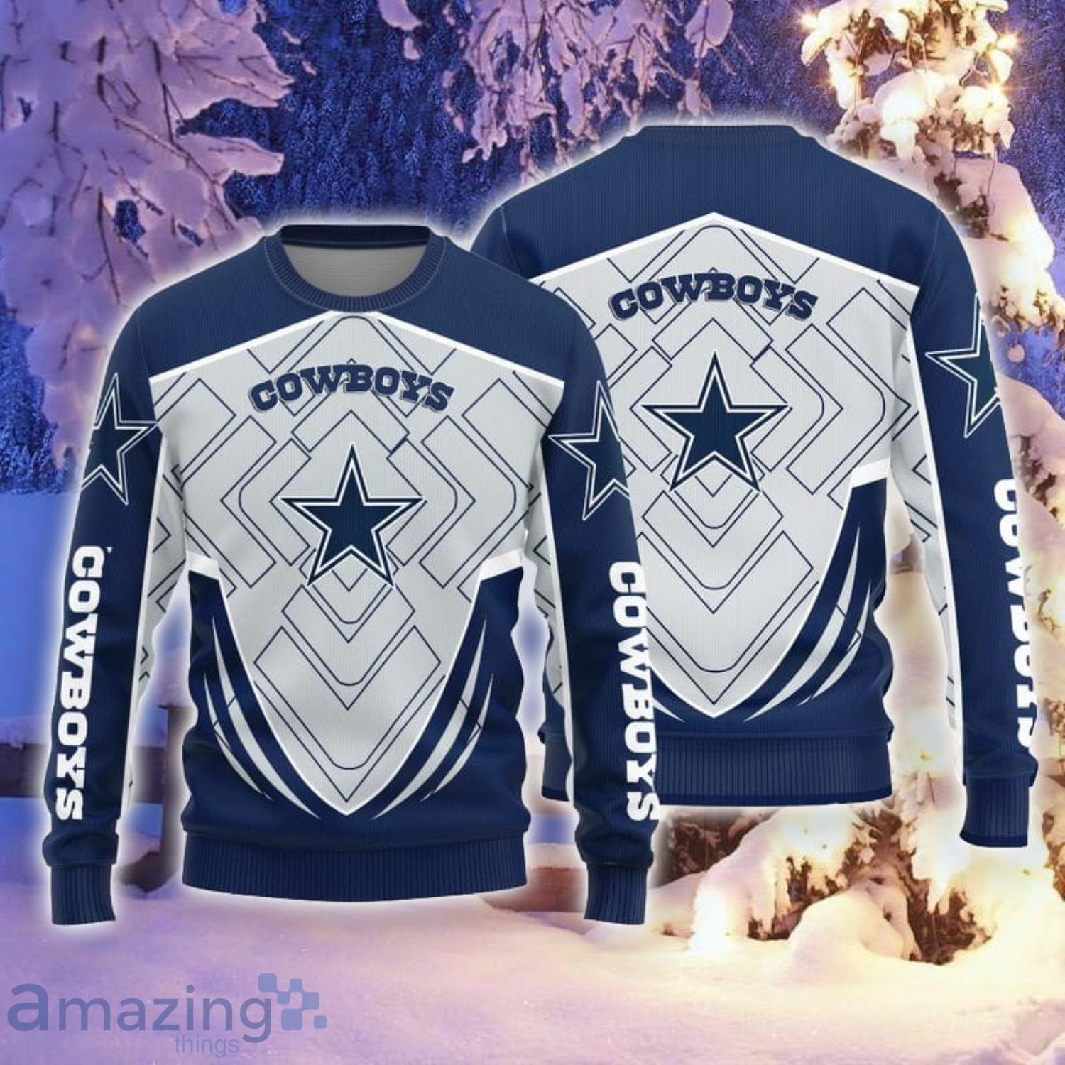 Dallas Cowboys Ladies Joy Crew Fleece Sweatshirt - Navy Blue