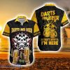 Darts And Beer Aloha Hawaiian Shirts For Summer, Skull Barley Black And Yellow Hawaiian Shirt