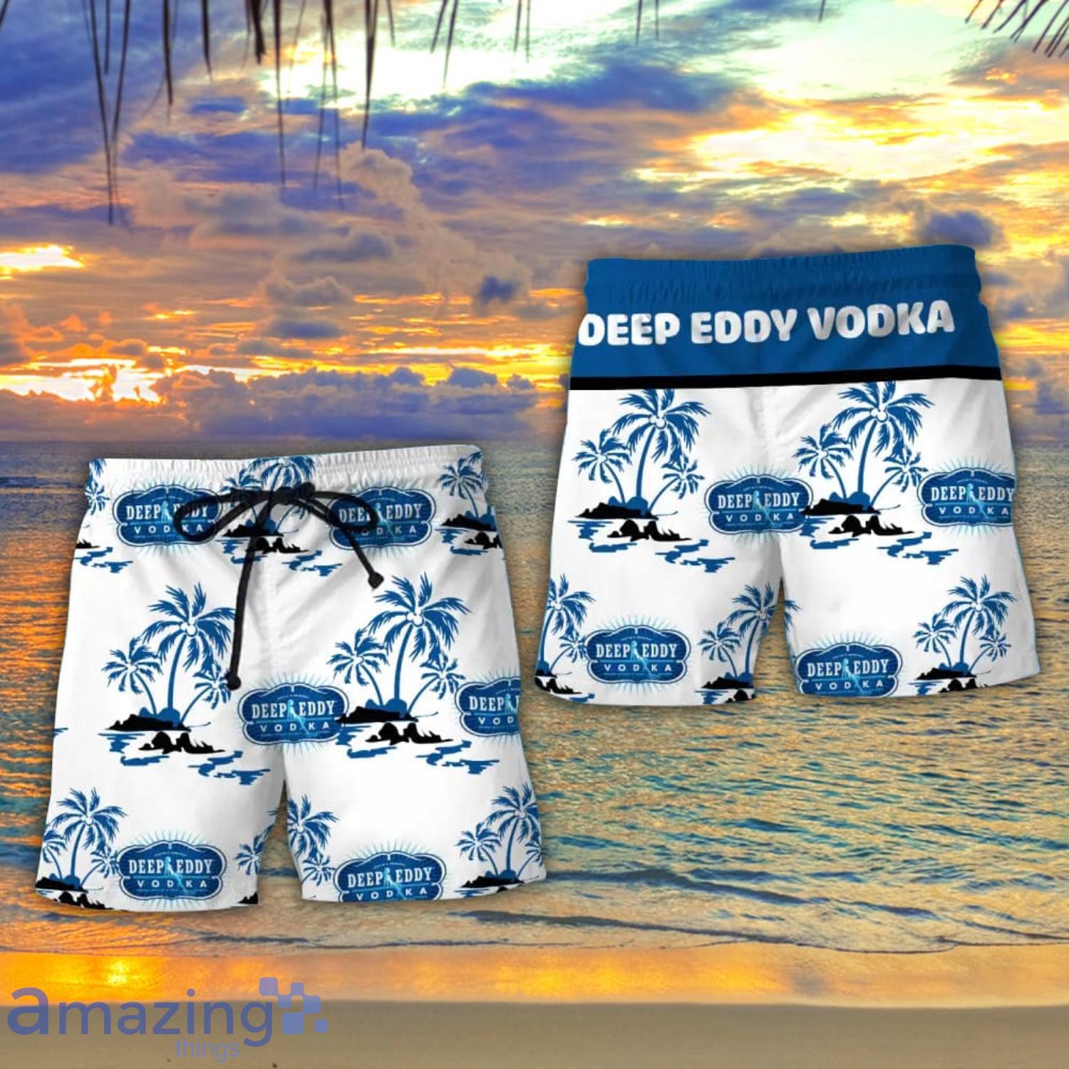 Deep Eddy Vodka Summer Beach Coconut Pattern Hawaiian Shirt And Shorts Men And Women Gift Product Photo 1