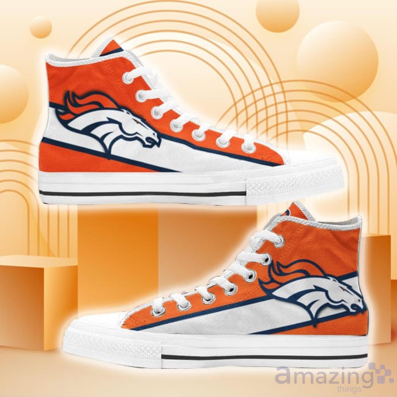 Denver Broncos Custom Converse Shoes Navy Low