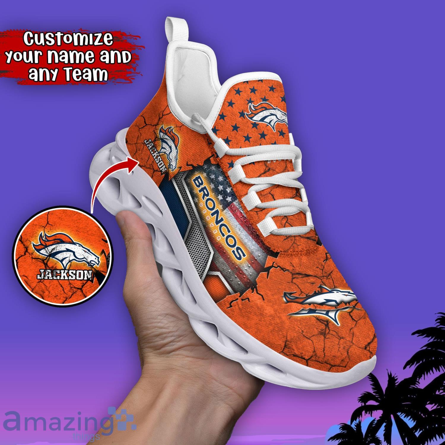 Denver Broncos Personalized Name For Fans Max Soul Shoes Men And Women  Running Sneakers