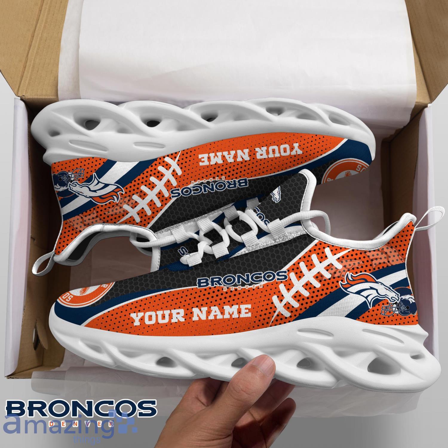 Denver Broncos Personalized Name NFL Ultra Sneakers Max Soul Shoes