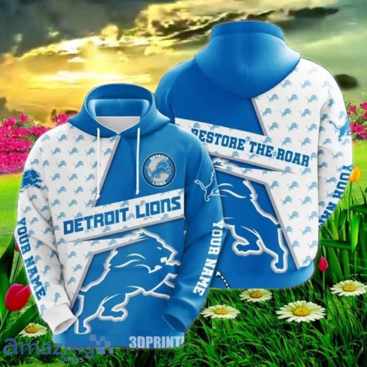 Detroit Lions NFL 3D Hoodie Impressive Gift For Fans Custom Name