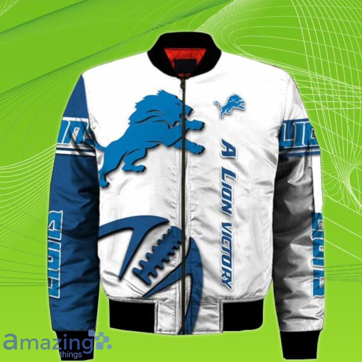 Maker of Jacket NFL Detroit Lions Football Leather Bomber