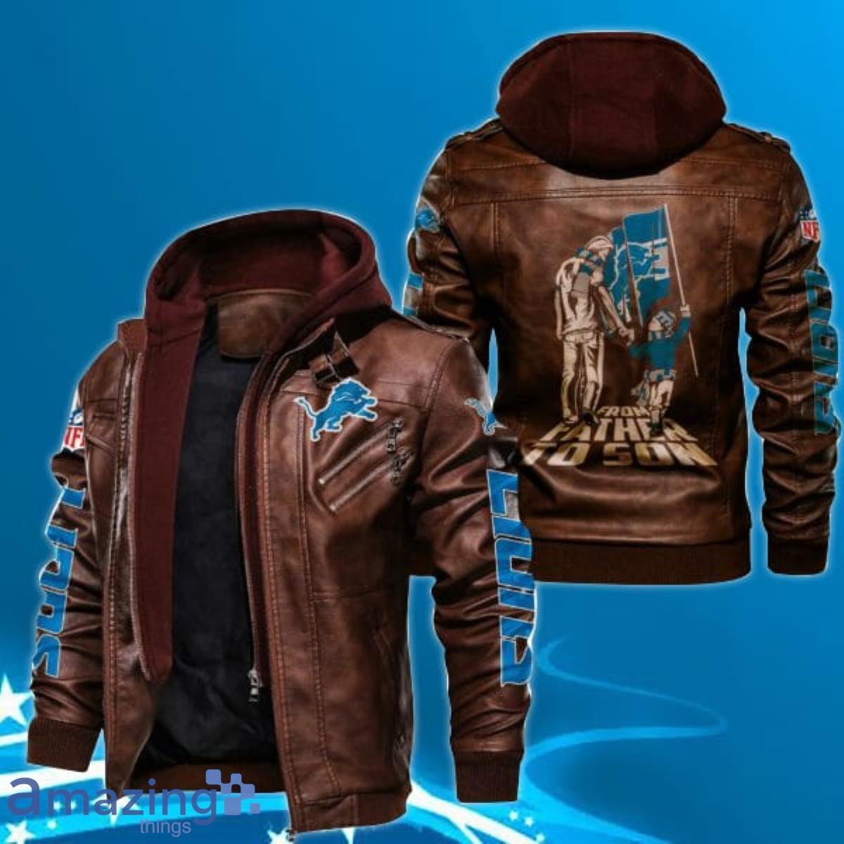 Nfl leather best sale bomber jacket mens