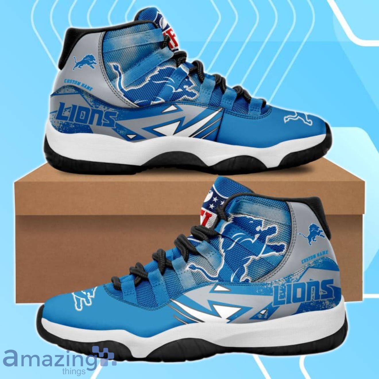 Detroit Lions Premium NFL Team Sneakers Custom Name Air Cushion Shoes For  Fans - Banantees