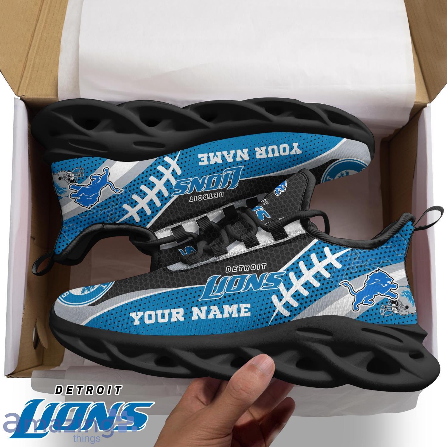 Detroit Lions Personalized Name NFL Ultra Sneakers Max Soul Shoes -  Freedomdesign