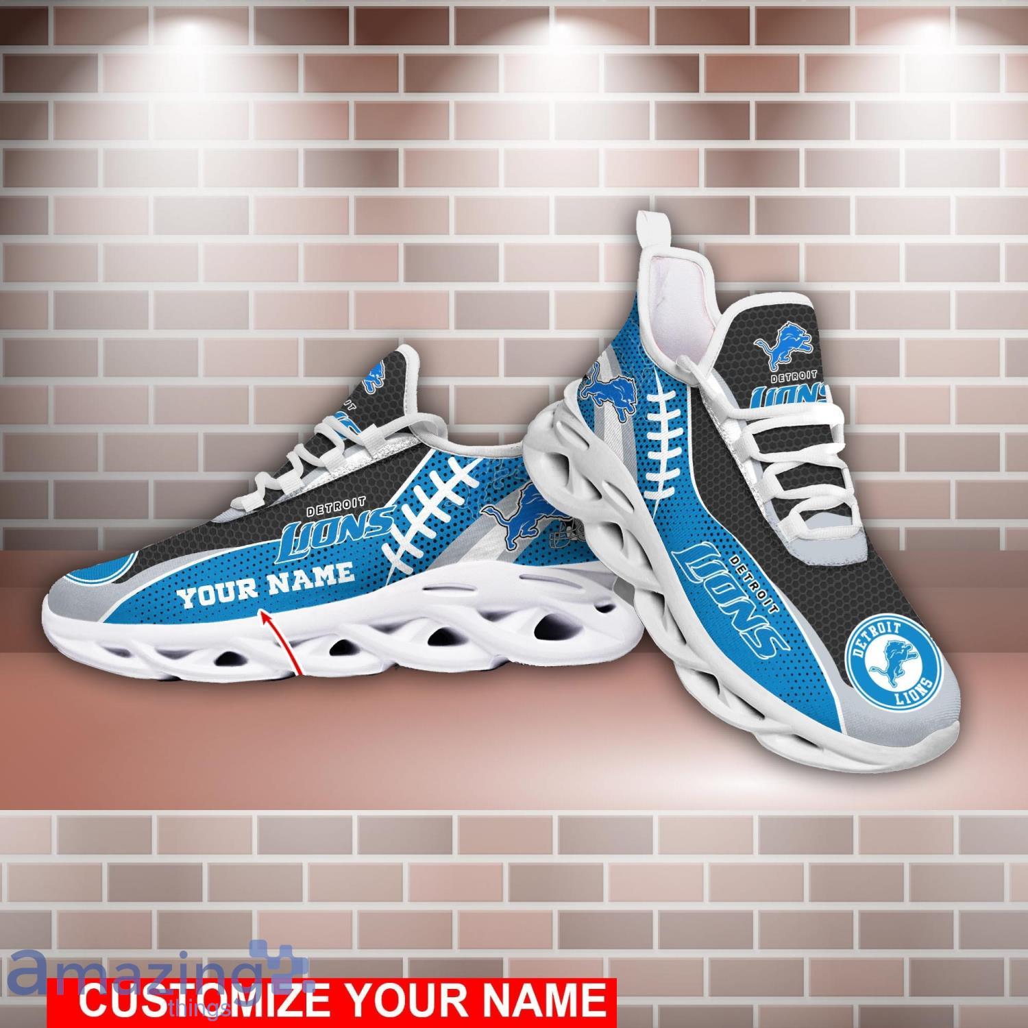 Detroit Lions Personalized Name NFL Ultra Sneakers Max Soul Shoes -  Freedomdesign