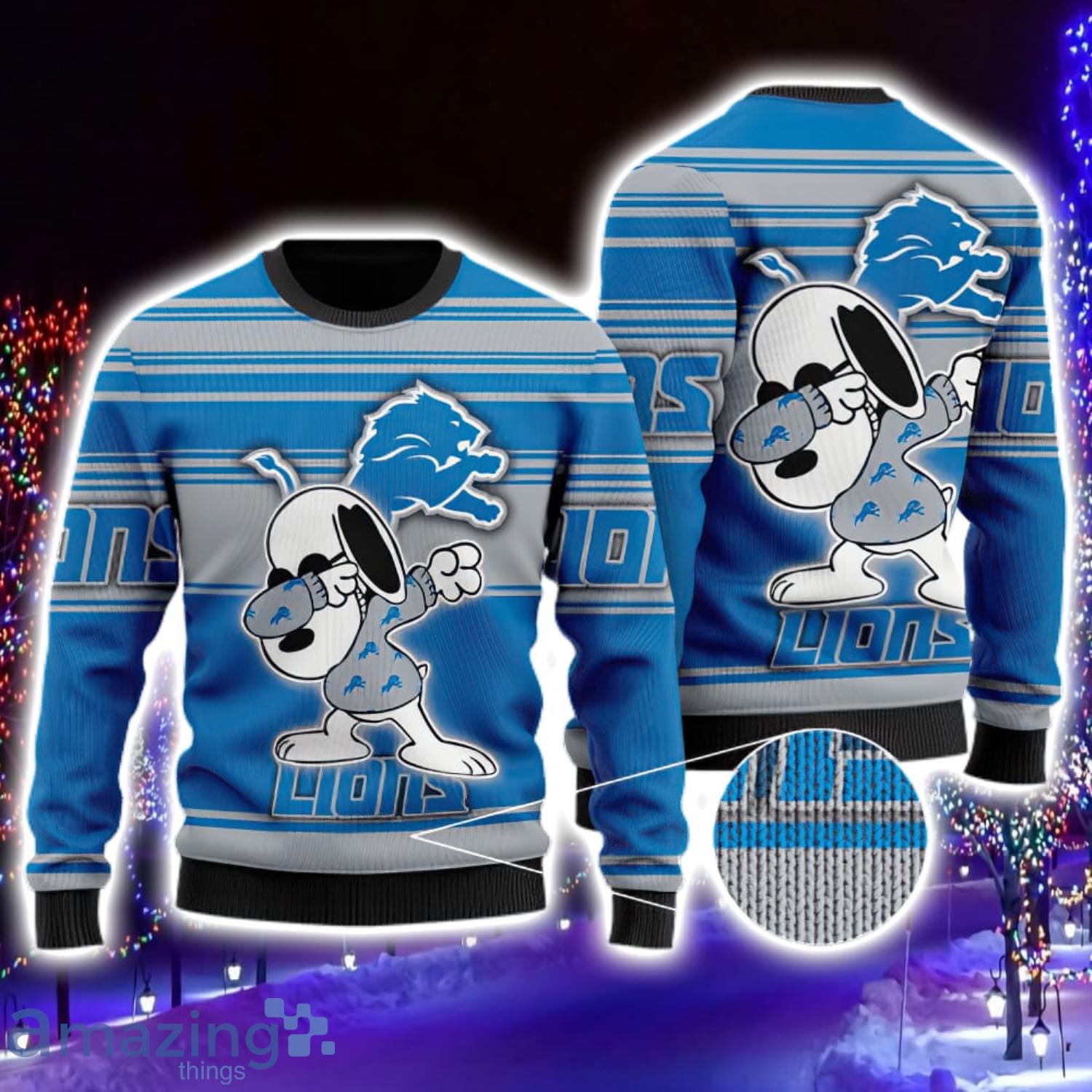 Detroit Lions Snoopy Dabbing Christmas Gift All Over Print Ugly