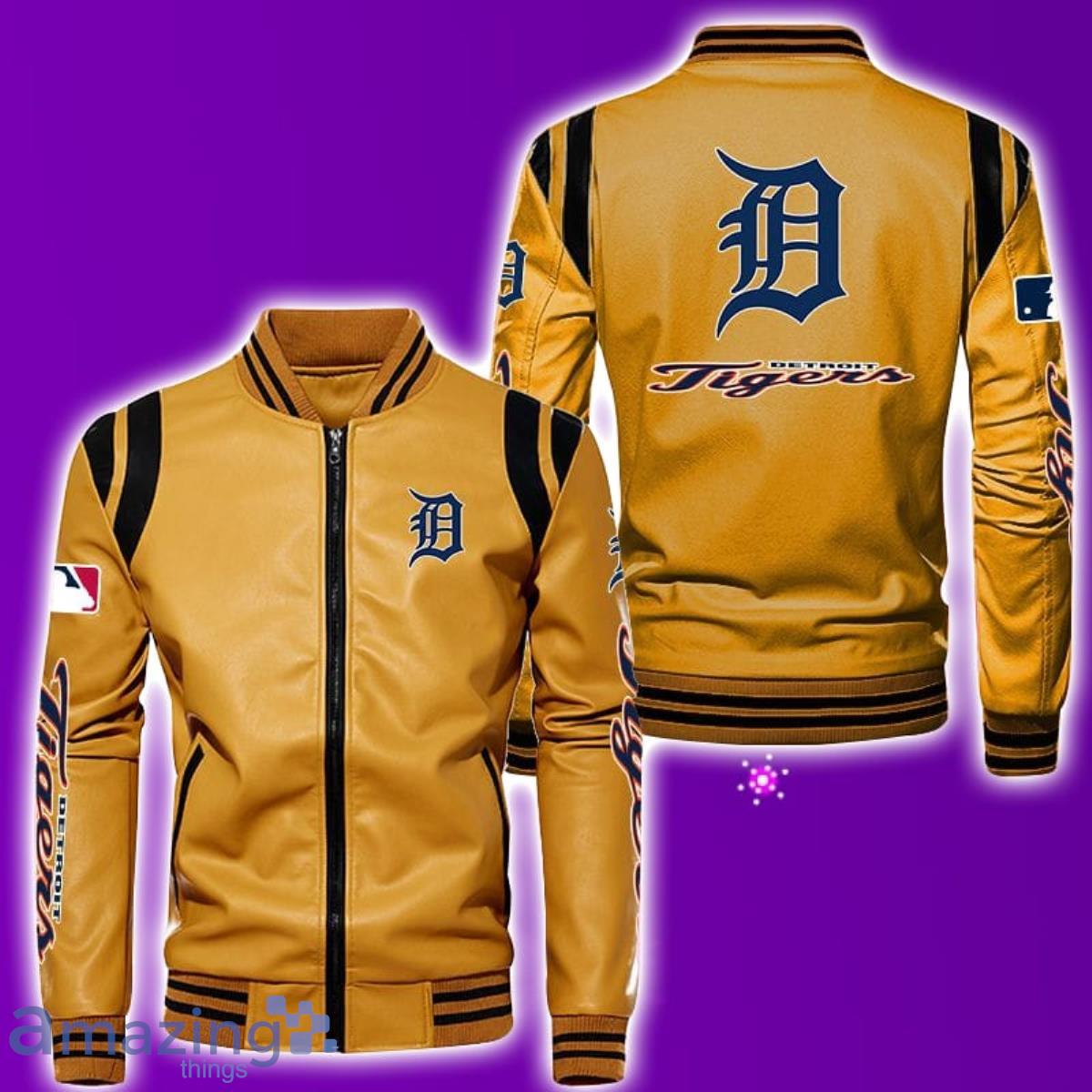 Detroit Tigers Leather Bomber Jacket Best Gift For Men And Women Fans