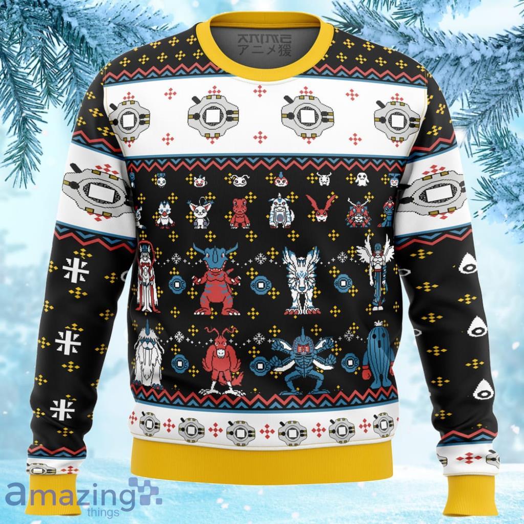 Digimon Sprites Ugly Christmas Sweater 3D Gift Christmas Funny image Digimon Sprites Ugly Christmas Sweater 3D Gift Christmas Funny Product Photo 1