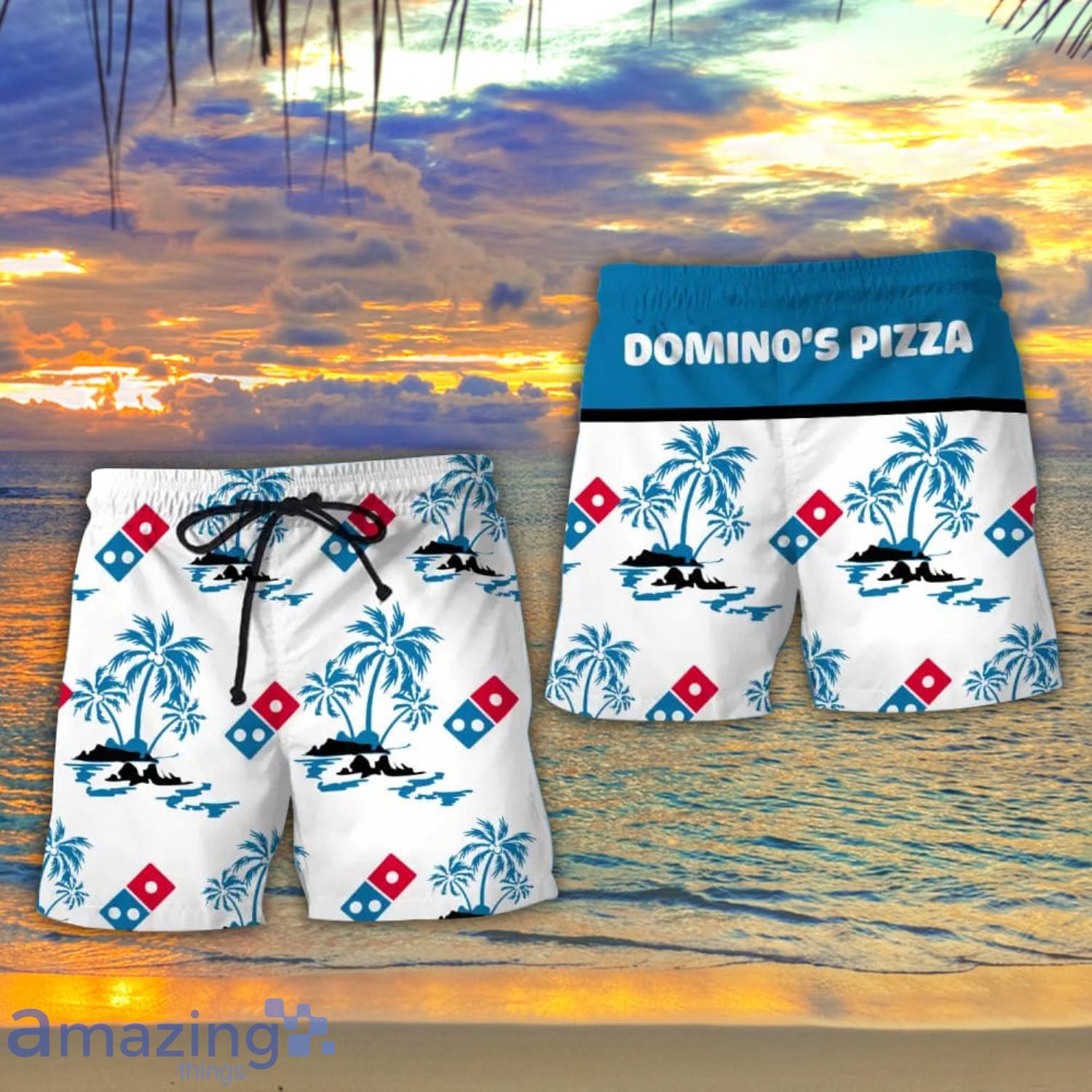 Domino's Pizza Summer Beach Coconut Pattern Hawaiian Shirt And Shorts Men And Women Gift Product Photo 1