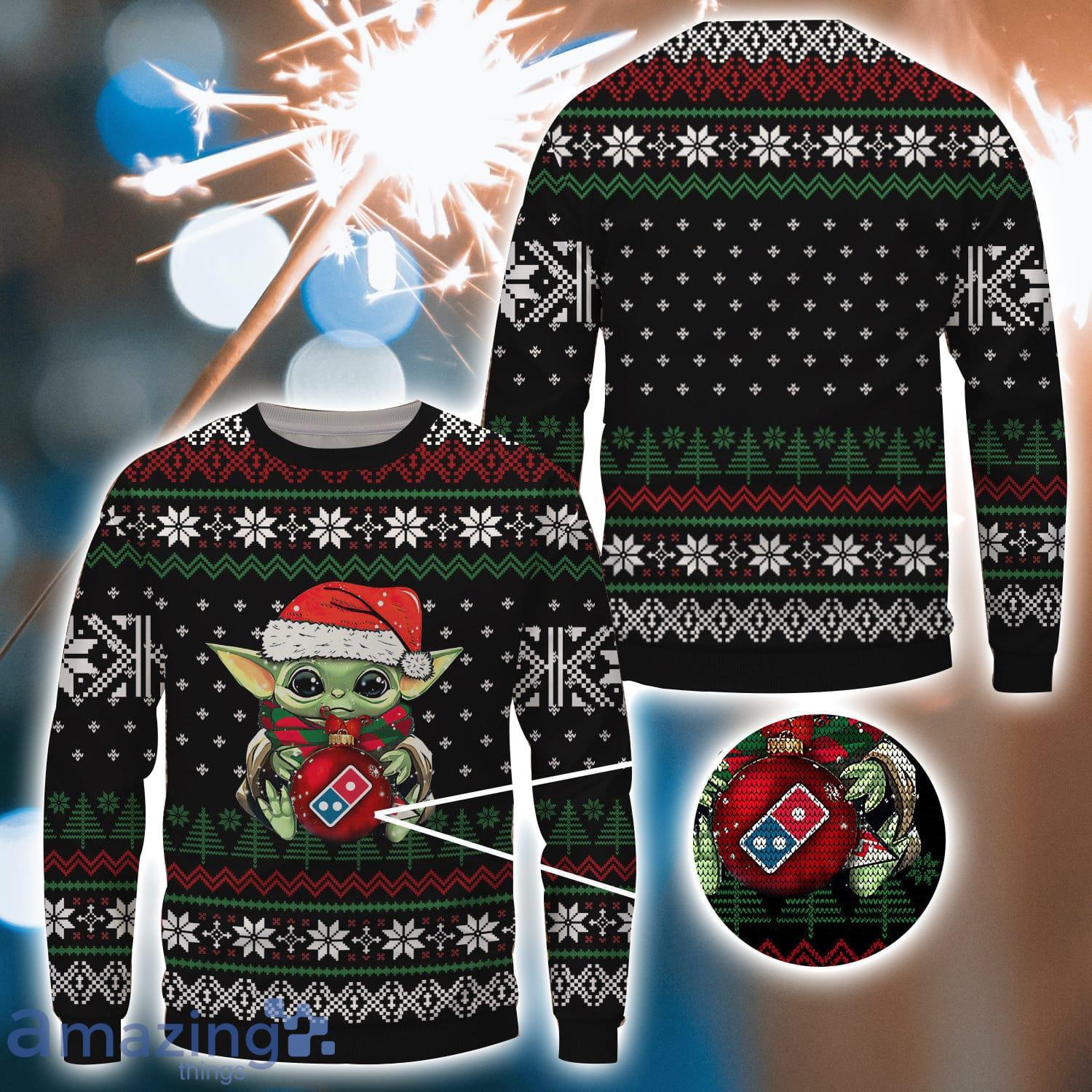 Domino'S Pizza Grinch Snow Ugly Christmas Sweater For Men And