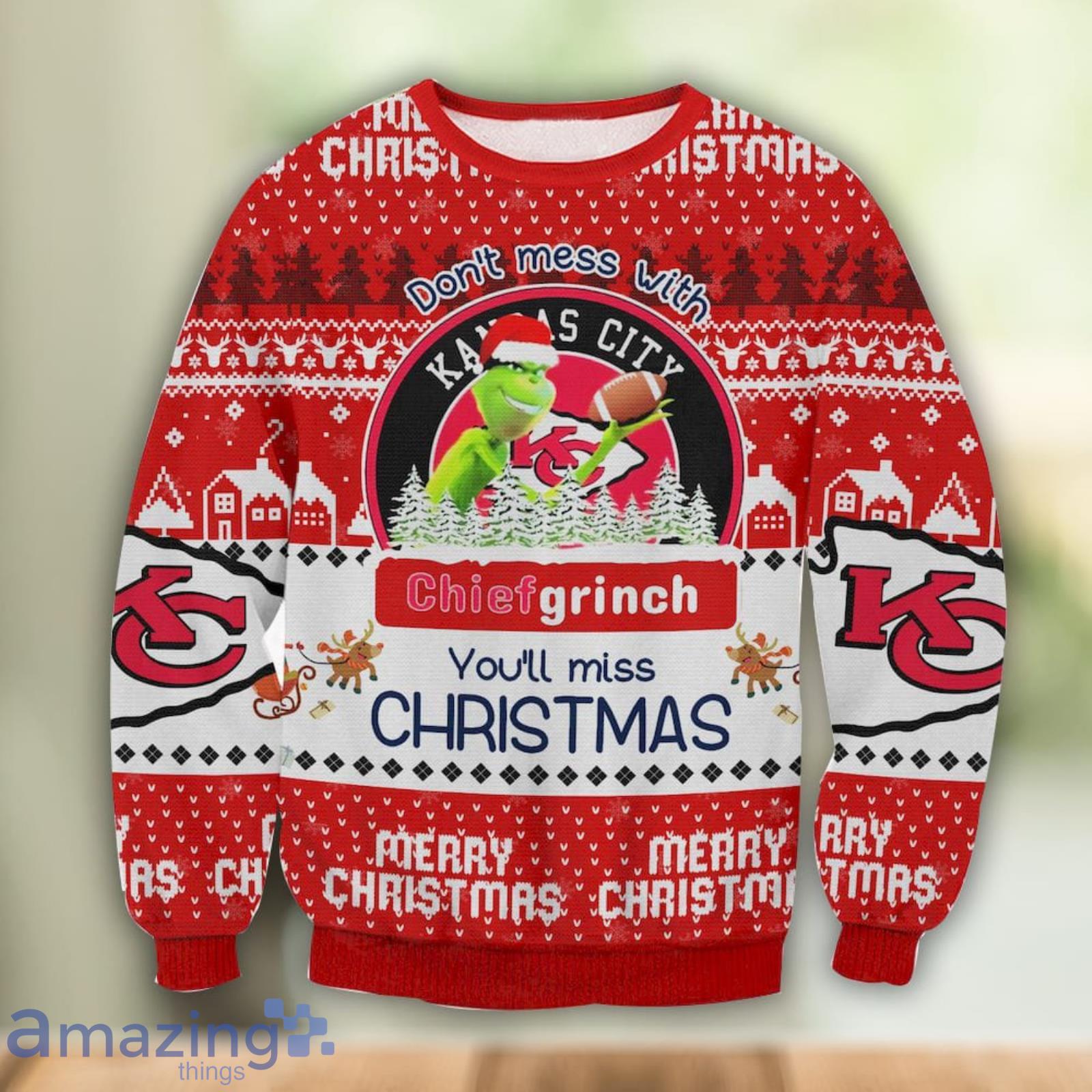 Kansas City Chiefs Grinch Ugly Christmas Sweater