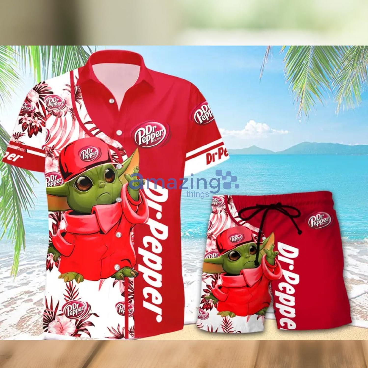 Dr Pepper Baby Yoda Lover Hawaiian Shirt And Shorts Aloha Summer Gift For Men And Women Product Photo 1