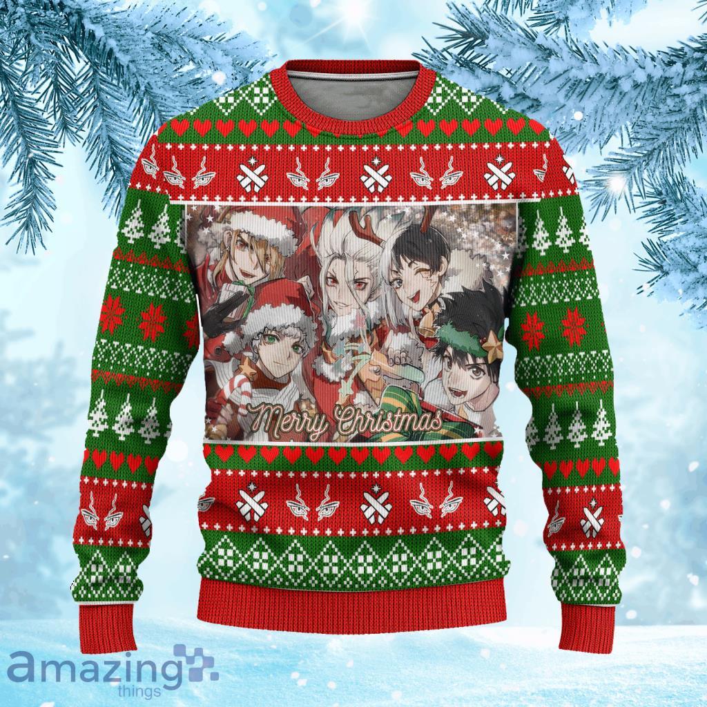 Dr Stone Anime Ugly Christmas Sweater 3D Gift For Men And Women Custom Green Xmas Gift Product Photo 1