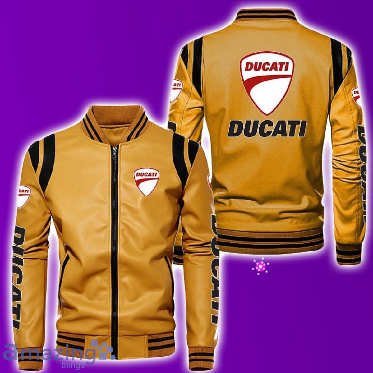 Ducati Leather Bomber Jacket Best Gift For Men And Women Fans image Ducati Leather Bomber Jacket Best Gift For Men And Women Fans Product Photo 3