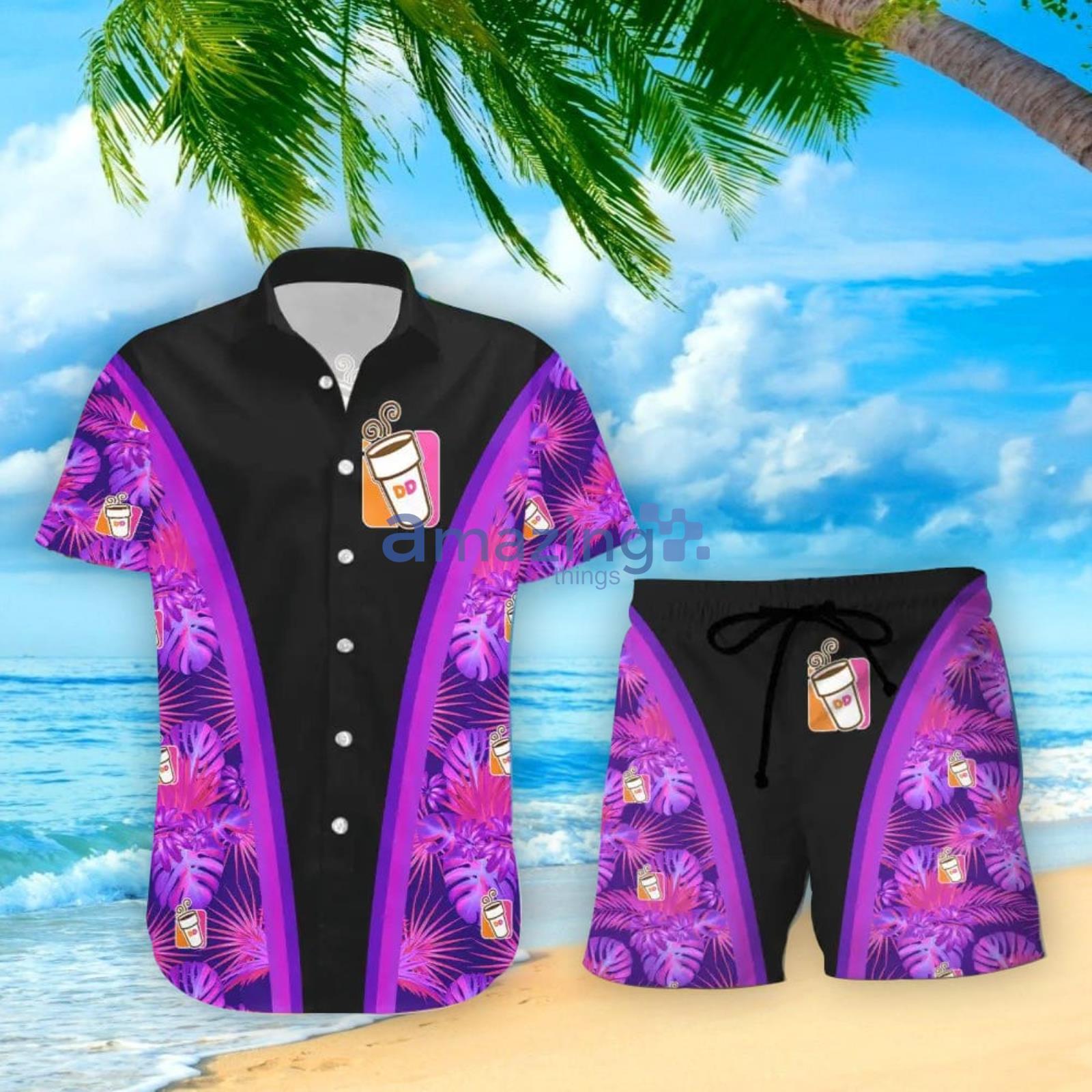 Louis vuitton purple pattern hawaiian shirt beach shorts and flip flops  combo in 2023