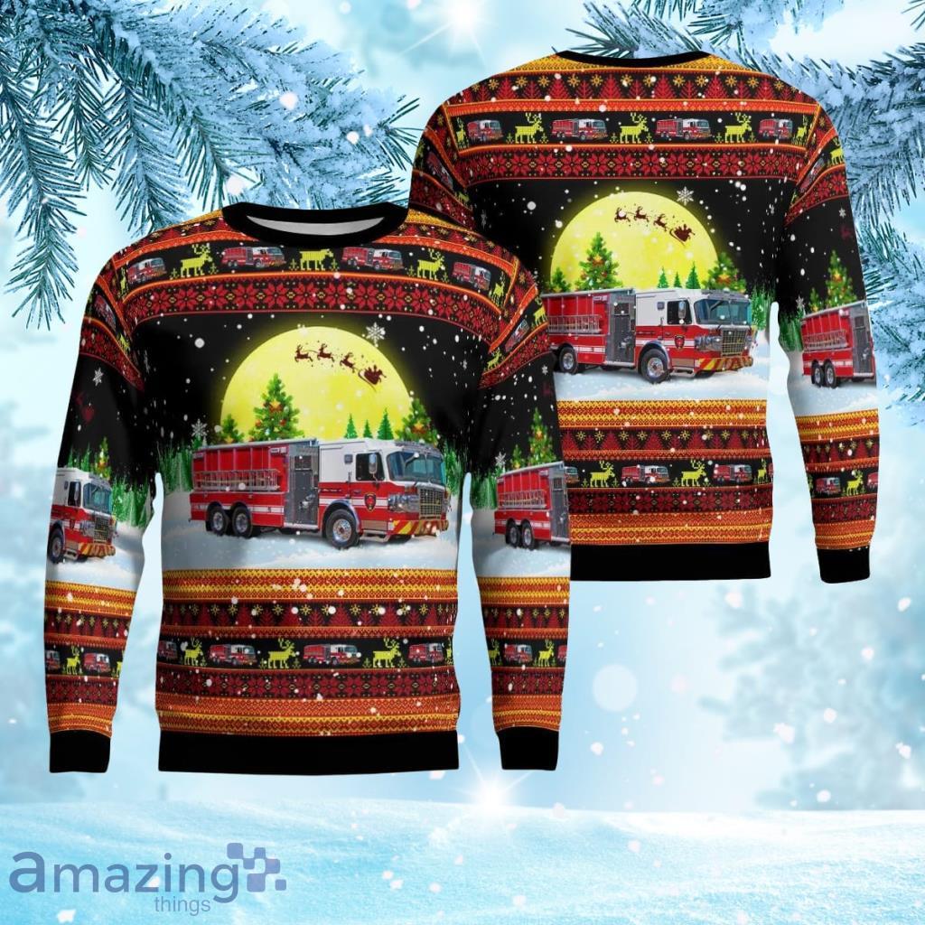 E. M. Holt Fire Department #9, Burlington, North Carolina Christmas Aop Ugly Sweater 3D Gift For Men And Women Product Photo 1