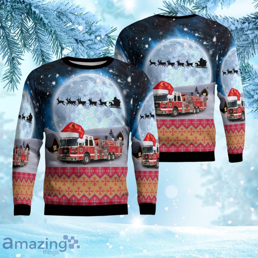 Easton, Maryland, Easton Volunteer Fire Department Christmas Ugly Sweater 3D Product Photo 1