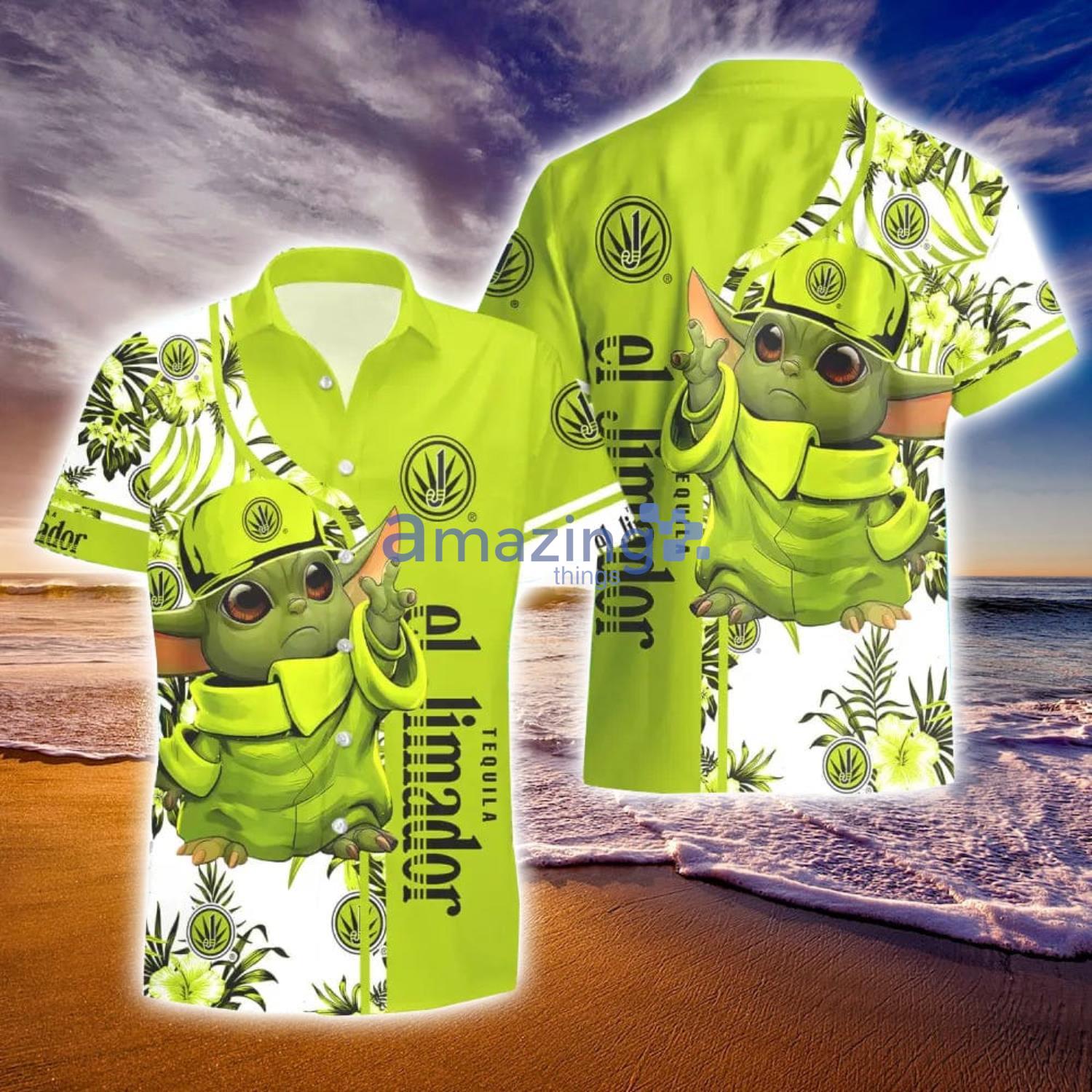 Chicago White Sox Baby Yoda Short Sleeve Button Up Tropical Hawaiian Shirt  - Trendy Aloha