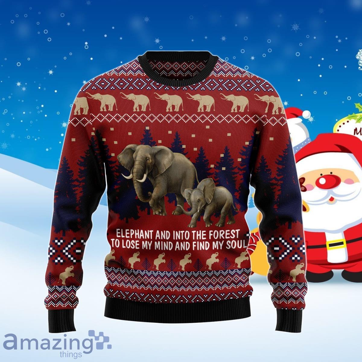 Elephant And Into The Forest Ugly Christmas Sweater Best Gift For Men And Women Product Photo 1