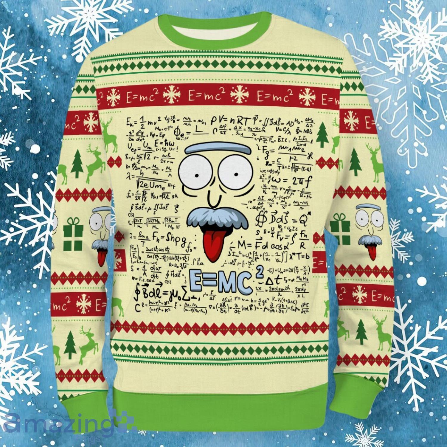 Emc2 Ri Ck Cartoon Mort Movie Ugly Christmas Sweater image Emc2 Ri Ck Cartoon Mort Movie Ugly Christmas Sweater Product Photo 2
