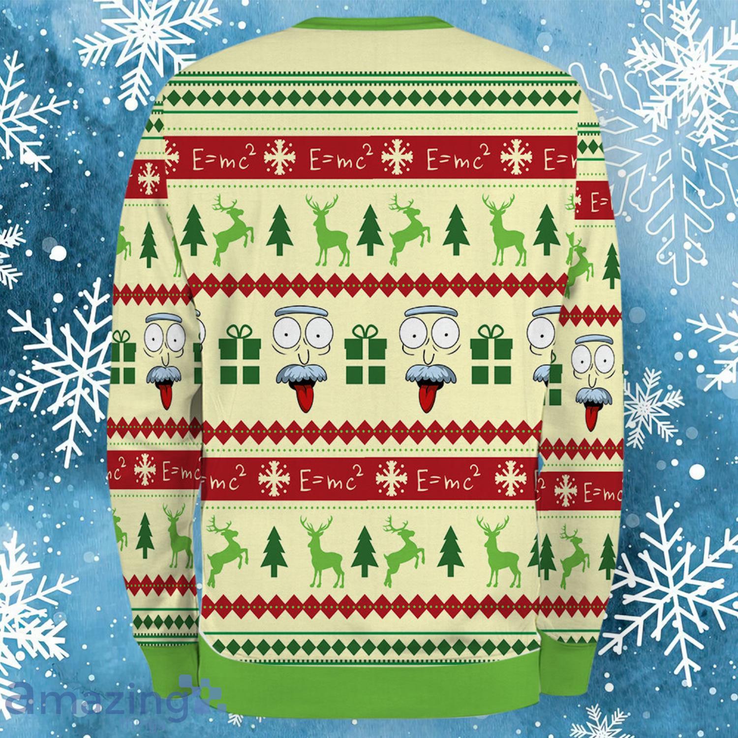 Emc2 Ri Ck Cartoon Mort Movie Ugly Christmas Sweater image Emc2 Ri Ck Cartoon Mort Movie Ugly Christmas Sweater Product Photo 3