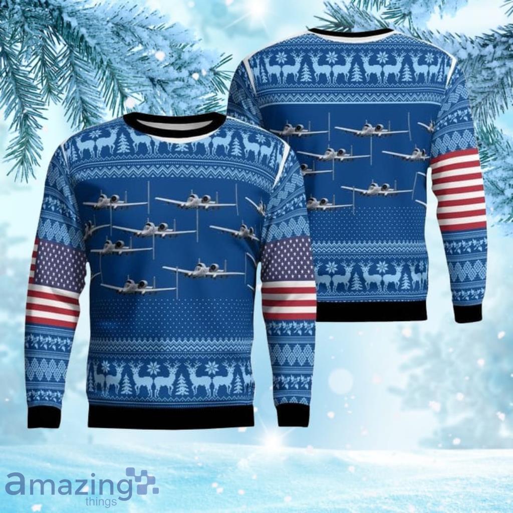 Fairchild Republic A-10 Thunderbolt Ii Christmas Ugly Christmas Sweater 3D Product Photo 1