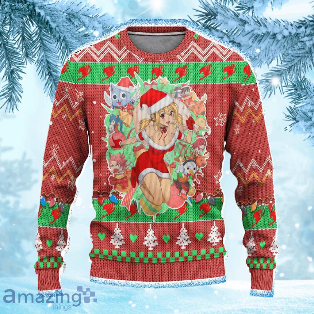 Fairy Tail Anime Ugly Christmas Sweater 3D Gift For Men And Women Custom Pink Xmas Gift Product Photo 1