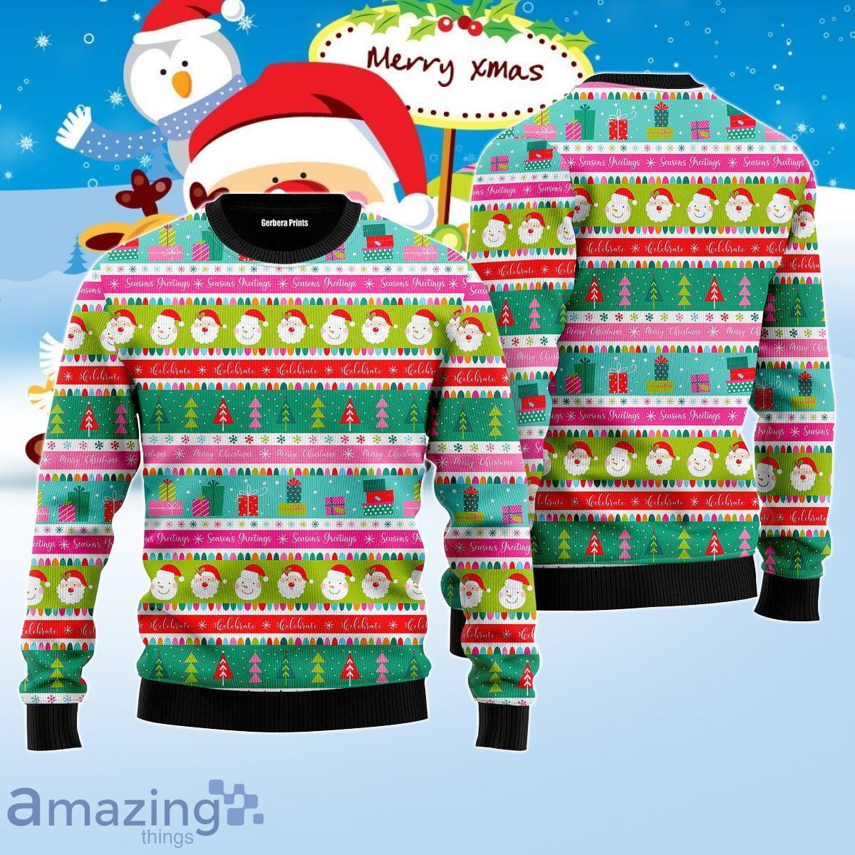 Festive Christmas Be Mery Yall Pattern Ugly Christmas Sweater Best Gift For Men And Women Product Photo 1