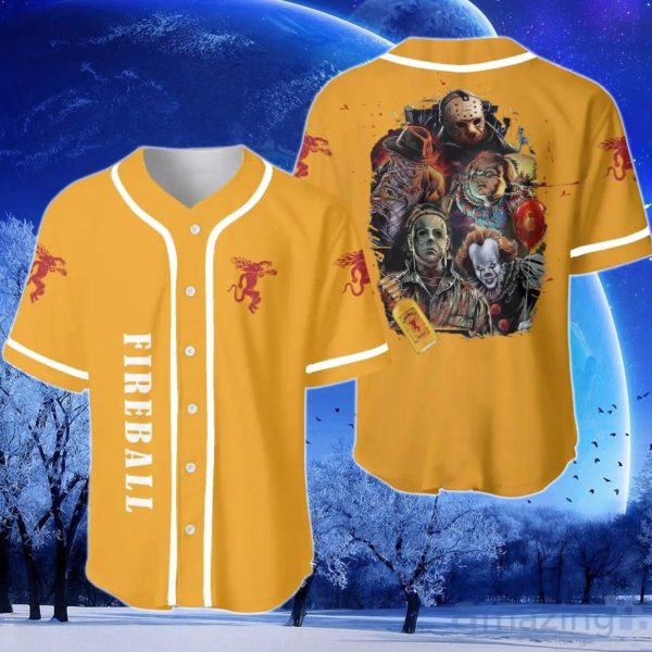 Fireball Halloween Horror Character Baseball Jersey Product Photo 1